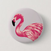 Rosa Flamingo-Vogel-Illustrations-Knopf Button (Vorderseite)