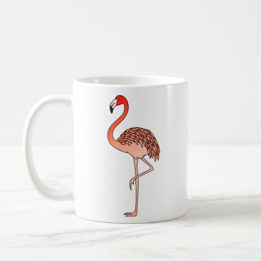 Rosa Flamingo-Vogel Lineart-57567 Kaffeetasse (Links)