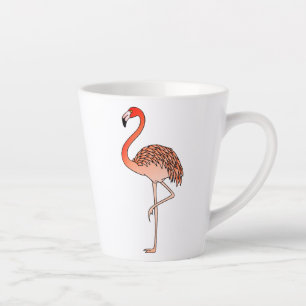 Rosa Flamingo-Vogel Lineart-57567 Kaffeetasse Milchtasse