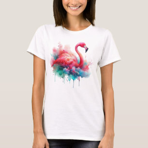 Rosa Flamingo Vogel Sublimation T-Shirt