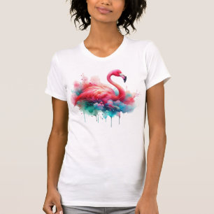 Rosa Flamingo Vogel Sublimation T-Shirt