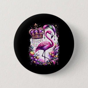 Rosa Flamingo-Vogel Süß Mardi Gras Karneval Button