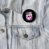 Rosa Flamingo-Vogel Süß Mardi Gras Karneval Button (Beispiel)