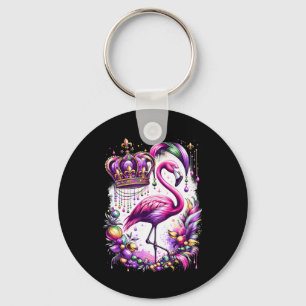 Rosa Flamingo-Vogel Süß Mardi Gras Karneval Schlüsselanhänger