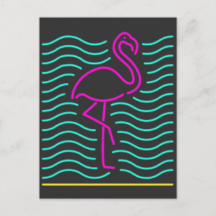 Rosa Flamingo-Vogel-T-Shirt Neon-Zoo-Tier-Geschenk Postkarte