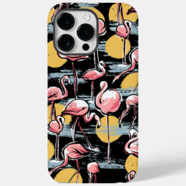 Rosa Flamingo-Vögel und Sonnenuntergang | Tropisch Case-Mate iPhone 14 Pro Max Hülle