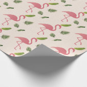 Rosa Flamingo-Vogelmuster Geschenkpapier (Ecke)