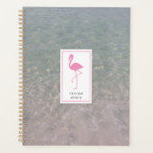 Rosa Flamingo Wasser Personalisiert Planer (Vorderseite)