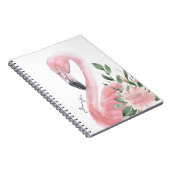 Rosa Flamingo Wasserfarbe Tropisch mit Ihrem Namen Notizblock (Rechte Seite)