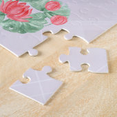Rosa Flamingo Wasserfarbenlililie Puzzle (Seite)
