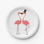 Rosa Flamingo Wedding Brautparty Liebe Luau Pappteller (Vorderseite)