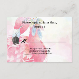 Rosa Flamingo Wedding RSVP Card