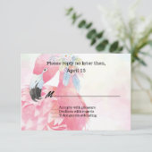 Rosa Flamingo Wedding RSVP Card Karte (Stehend Vorderseite)