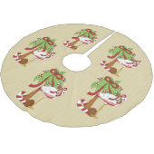 Rosa Flamingo Weihnachtsbaumrock Polyester Weihnachtsbaumdecke (Schrägansicht)