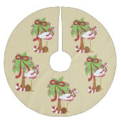 Rosa Flamingo Weihnachtsbaumrock Polyester Weihnachtsbaumdecke (Vorderseite)