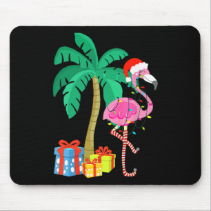 Rosa Flamingo Weihnachtspalme Tropisches Xmas Fu Mousepad