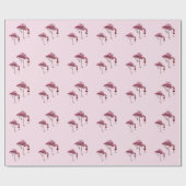 Rosa Flamingo Wein Drinker Funny Pattern Geschenkpapier (Flach)