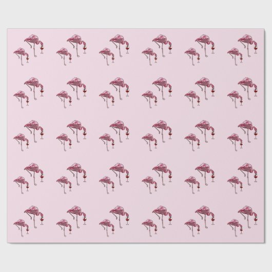Rosa Flamingo Wein Drinker Funny Pattern Geschenkpapier (Flach)