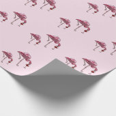 Rosa Flamingo Wein Drinker Funny Pattern Geschenkpapier (Ecke)