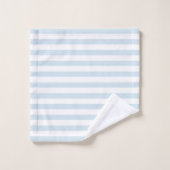 Rosa Flamingo Weiße und blaue Streifen Badhandtuch Set (Waschlappen)