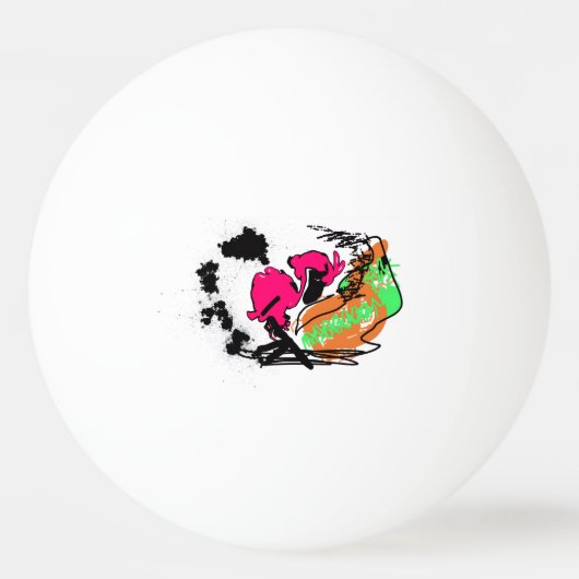 Rosa Flamingo WILDONE Tischtennisball (Vorderseite)