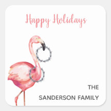 Rosa Flamingo Wreathes l Happy Holidays