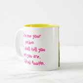 Rosa Flamingo, zeigen mich, dass Ihr Garten und Zweifarbige Tasse (Vorderseite Links)