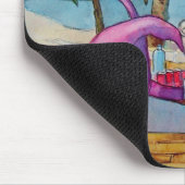 Rosa Flamingo-Zeit zu Party Mousepad Watercolor (Ecke)
