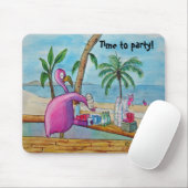 Rosa Flamingo-Zeit zu Party Mousepad Watercolor (Mit Mouse)