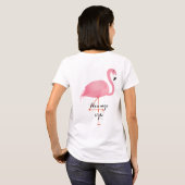 Rosa Flamingoart-Mutterschafts-Shirt T-Shirt (Schwarz voll)