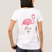 Rosa Flamingoart-Mutterschafts-Shirt T-Shirt (Rückseite)