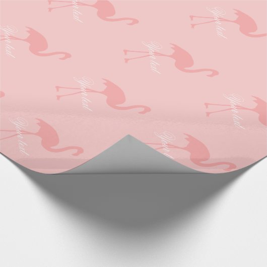 Rosa Flamingopapier | Personalisierter Text Geschenkpapier (Ecke)