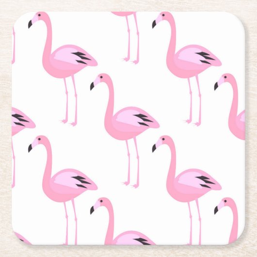 Rosa Flamingos 2 2 Rechteckiger Pappuntersetzer (Vorderseite)