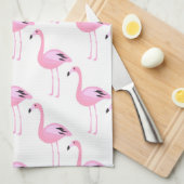 Rosa Flamingos 2 Küchentuch (Viertel Falte)