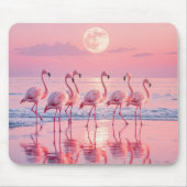 Rosa Flamingos am rosa Strand Mousepad (Vorne)