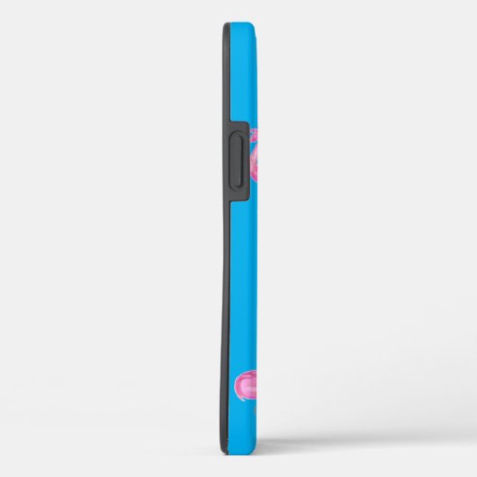 Rosa Flamingos auf Aqua Case-Mate iPhone Hülle (Rückseite / Rechts)