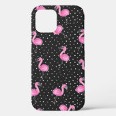 Rosa Flamingos auf Polka Punkt Case-Mate iPhone Hülle (Rückseite)