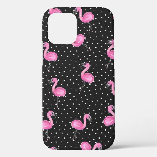 Rosa Flamingos auf Polka Punkt Case-Mate iPhone Hülle (Rückseite)