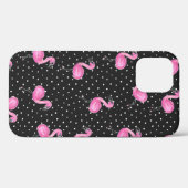 Rosa Flamingos auf Polka Punkt Case-Mate iPhone Hülle (Rückseite (Horizontal))