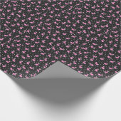 Rosa Flamingos auf Polka Punkt Geschenkpapier (Ecke)