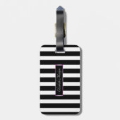 Rosa Flamingos auf Streifen - Personalisiert Gepäckanhänger (Rückseite vertikal)