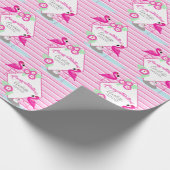Rosa Flamingos Baby Dusche Muster Grafik Papier Geschenkpapier (Ecke)