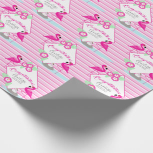 Rosa Flamingos Baby Dusche Muster Grafik Papier Geschenkpapier