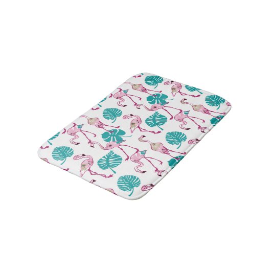 Rosa Flamingos Badematte (Schrägansicht)
