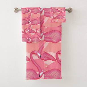 Rosa Flamingos Badhandtuch Set