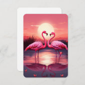 Rosa Flamingos bei Sonnenuntergang Dankeskarte (Vorne/Hinten)