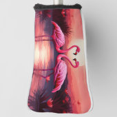 Rosa Flamingos bei Sonnenuntergang Golf Headcover (Rotieren 90)