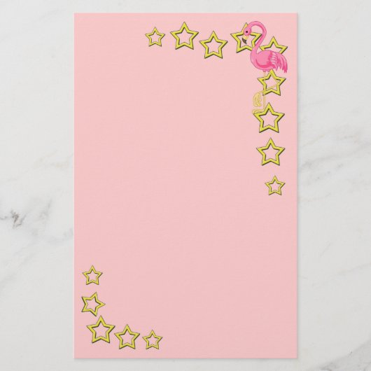 Rosa Flamingos Briefpapier (Vorderseite)