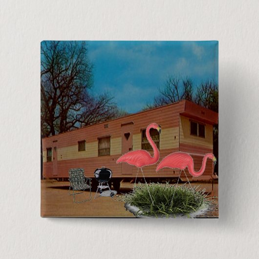 Rosa Flamingos Button (Vorderseite)