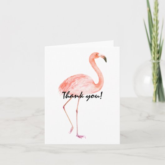 Rosa Flamingos danken Ihnen Dankeskarte (Vorderseite)